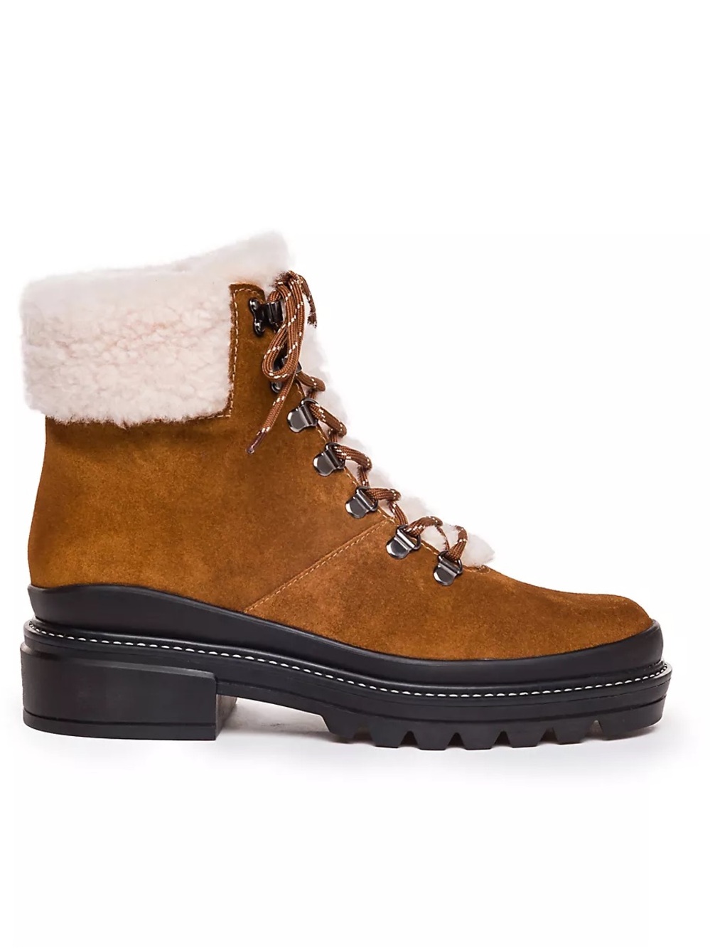 New Bernardo Dash Hiker Boots Tobacco Split Suede Size 8